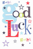 Radiating a cheerful, encouraging spirit, this good luck card bursts with the creative flair that enlivens Cambridge Heath. The playful arrangement of 'Good Luck' warms the white field with strokes of pastel blue, radiant red, moss green, and deep indigo, each letter shaped with the care of a florist preparing the first bouquet of spring. Dots and dashes of navy, lilac, and lime stars scatter across the card, echoing the sparkling anticipation felt before a grand opening or local celebration. The card's smooth, glossy texture hints at first-class craftsmanship, the type you'd expect from shops tucked between Old Bethnal Green Road and Cambridge Heath Road. Like a loving flourish added to a bouquet for a milestone, it's the sort of card you'd offer before a new venture or exam-an emblem of heartfelt encouragement, capturing the neighbourly warmth that is the heart of Cambridge Heath.